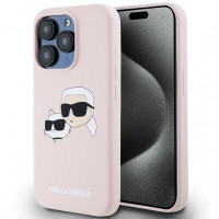 Чохол Karl Lagerfeld Silicone Karl &amp; Choupette Head для iPhone 15|14|13 Pink with MagSafe (KLHMP15SSKCHPPLP)